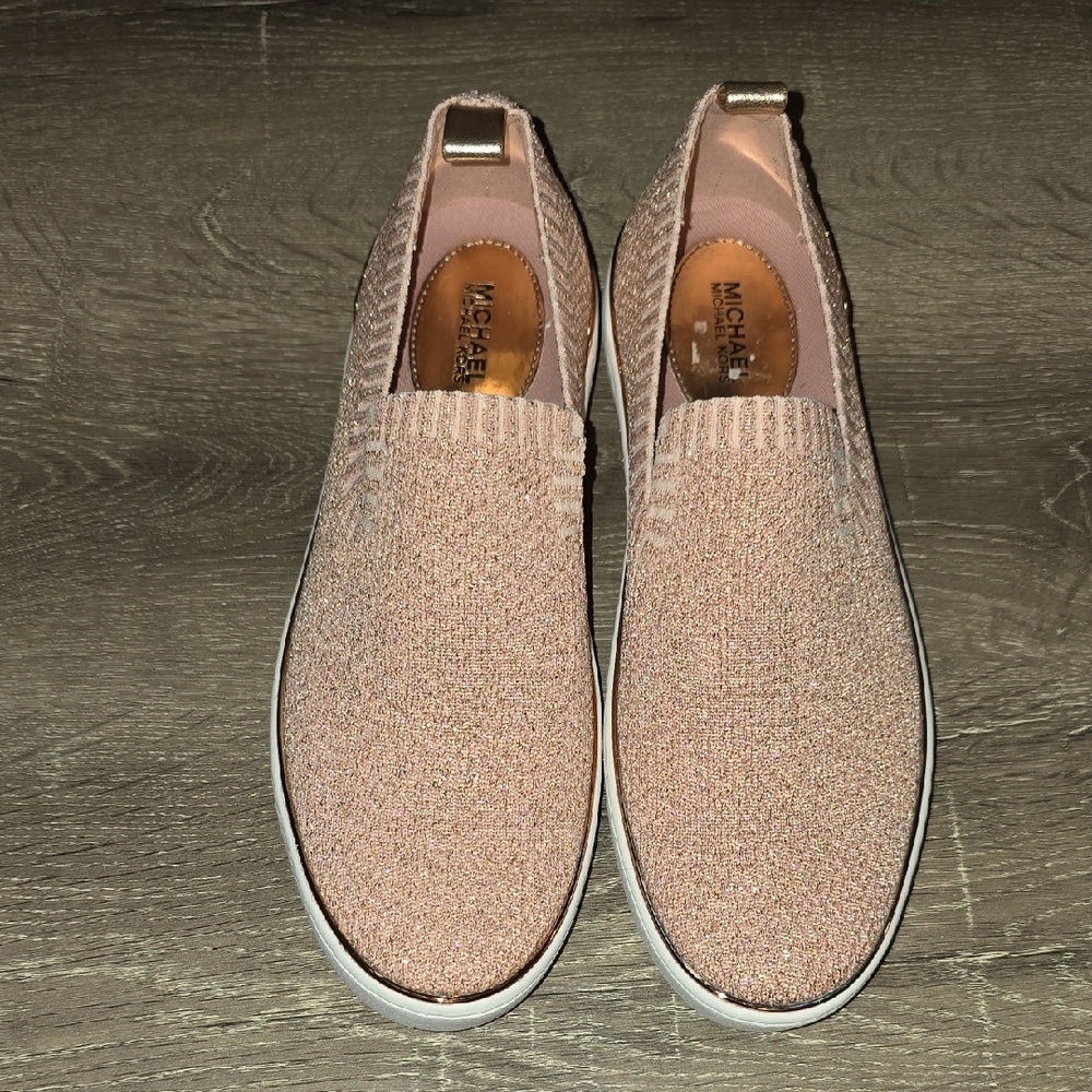 Michael Kors Women's Sparkling Rose Gold Loafers - Picture 1 of 9